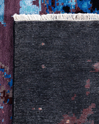 Traditional Ikat Hand Knotted Abstract Silk & Wool Blend Black Area Rug 8' 1" x 10' 0"