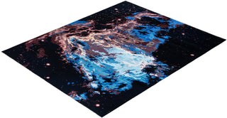 Traditional Ikat Hand Knotted Abstract Silk & Wool Blend Black Area Rug 8' 1" x 10' 0"