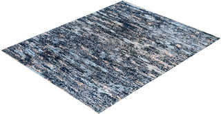 Traditional Ikat Hand Knotted Abstract Silk & Wool Blend Black Area Rug 8' 2" x 10' 0"