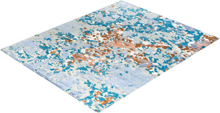Contemporary Modern Hand Knotted Abstract Silk & Wool Blend Gray Area Rug 8' 3" x 10' 2"