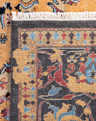 Traditional Ikat Hand Knotted Abstract Silk & Wool Blend Black Area Rug 9' 2" x 12' 3"