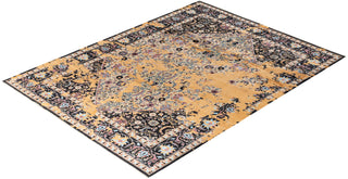 Traditional Ikat Hand Knotted Abstract Silk & Wool Blend Black Area Rug 9' 2" x 12' 3"