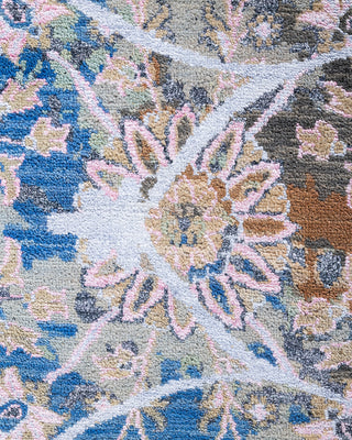 Traditional Ikat Hand Knotted Abstract Silk & Wool Blend Gray Area Rug 9' 1" x 11' 10"