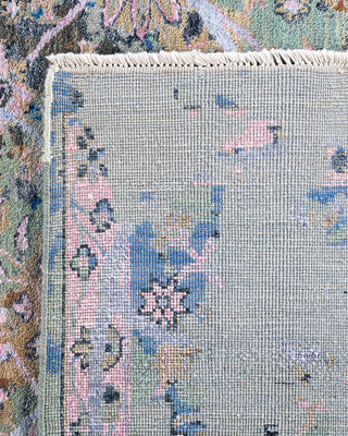 Traditional Ikat Hand Knotted Abstract Silk & Wool Blend Gray Area Rug 9' 1" x 11' 10"
