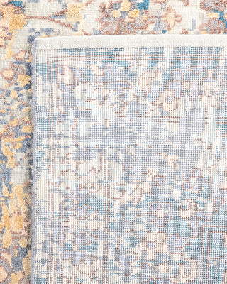 Traditional Ikat Hand Knotted Abstract Silk & Wool Blend Gray Area Rug 8' 2" x 10' 1"