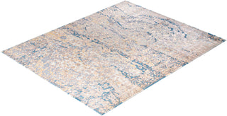 Traditional Ikat Hand Knotted Abstract Silk & Wool Blend Gray Area Rug 8' 2" x 10' 1"
