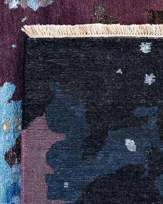 Traditional Ikat Hand Knotted Abstract Silk & Wool Blend Black Area Rug 8' 2" x 10' 2"