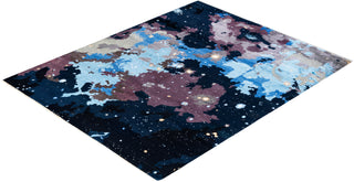 Traditional Ikat Hand Knotted Abstract Silk & Wool Blend Black Area Rug 8' 2" x 10' 2"