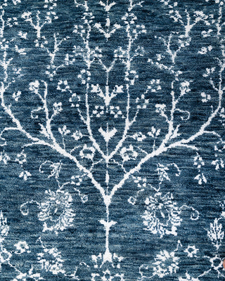 Traditional Ikat Hand Knotted Abstract Silk & Wool Blend Gray Area Rug 8' 1" x 10' 2"