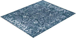 Traditional Ikat Hand Knotted Abstract Silk & Wool Blend Gray Area Rug 8' 1" x 10' 2"