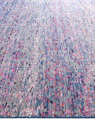 Contemporary Modern Hand Knotted Abstract Silk & Wool Blend Blue Area Rug 7' 10" x 9' 10"