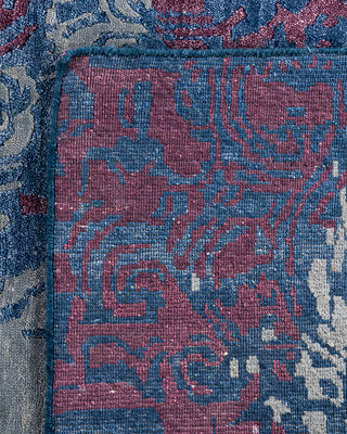 Contemporary Modern Hand Knotted Abstract Silk & Wool Blend Gray Area Rug 9' 2" x 11' 10"
