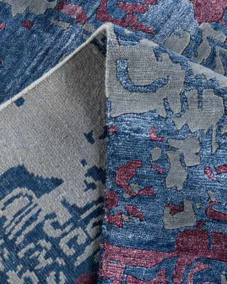 Contemporary Modern Hand Knotted Abstract Silk & Wool Blend Gray Area Rug 9' 2" x 11' 10"