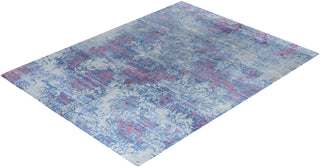 Contemporary Modern Hand Knotted Abstract Silk & Wool Blend Gray Area Rug 9' 2" x 11' 10"