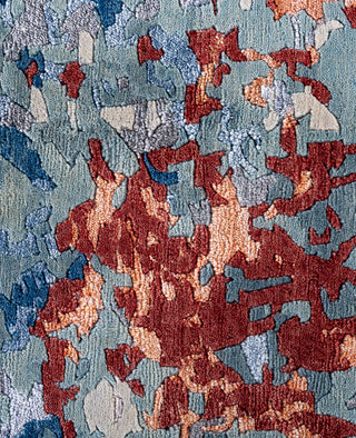 Contemporary Abstarct Wool, Silk Hand Knotted Navy Area Rug 8' 4" x 10' 0"