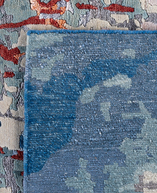 Contemporary Abstarct Wool, Silk Hand Knotted Navy Area Rug 8' 4" x 10' 0"