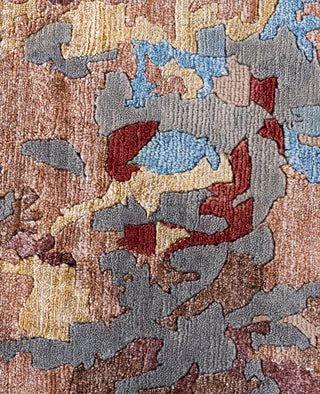 Contemporary Abstarct Wool, Silk Hand Knotted Gray Area Rug 8' 1" x 10' 2"