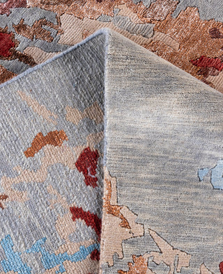 Contemporary Abstarct Wool, Silk Hand Knotted Gray Area Rug 8' 1" x 10' 2"