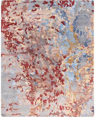 Contemporary Abstarct Wool, Silk Hand Knotted Gray Area Rug 8' 1" x 10' 2"