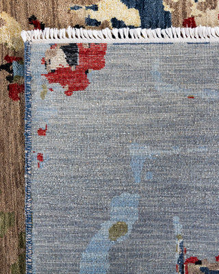 Traditional Ikat Hand Knotted Abstract Silk & Wool Blend Navy Area Rug 9' 4" x 12' 4"