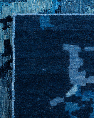 Contemporary Modern Hand Knotted Abstract Wool Blue Area Rug 9' 2" x 12' 4"