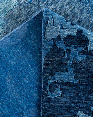 Contemporary Modern Hand Knotted Abstract Wool Blue Area Rug 9' 2" x 12' 4"