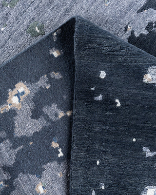 Contemporary Modern Hand Knotted Abstract Silk & Wool Blend Gray Area Rug 9' 3" x 12' 2"
