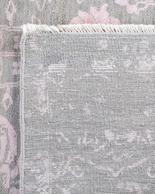 Traditional Ikat Hand Knotted Floral Silk & Wool Blend Gray Area Rug 8' 1" x 10' 4"