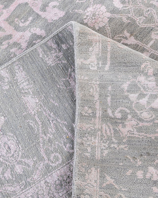 Traditional Ikat Hand Knotted Floral Silk & Wool Blend Gray Area Rug 8' 1" x 10' 4"