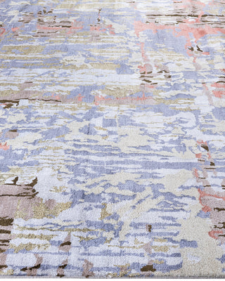 Traditional Ikat Hand Knotted Abstract Silk & Wool Blend Beige Area Rug 8' 3" x 10' 4"