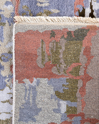 Traditional Ikat Hand Knotted Abstract Silk & Wool Blend Beige Area Rug 8' 3" x 10' 4"