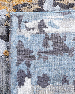 Contemporary Modern Hand Knotted Abstract Silk & Wool Blend Gray Area Rug 8' 3" x 10' 0"