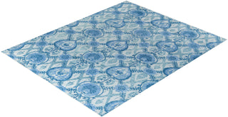 Contemporary Modern Hand Knotted Floral Wool Gray Area Rug 7' 10" x 9' 10"