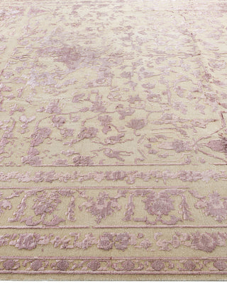 Traditional Ikat Hand Knotted Abstract Silk & Wool Blend Brown Area Rug 8' 10" x 12' 2"