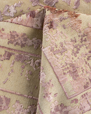 Traditional Ikat Hand Knotted Abstract Silk & Wool Blend Brown Area Rug 8' 10" x 12' 2"