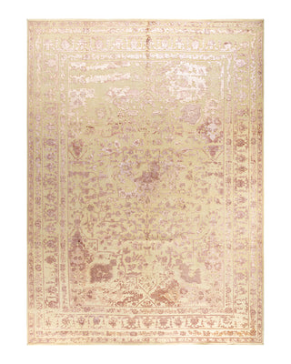 Traditional Ikat Hand Knotted Abstract Silk & Wool Blend Brown Area Rug 8' 10" x 12' 2"