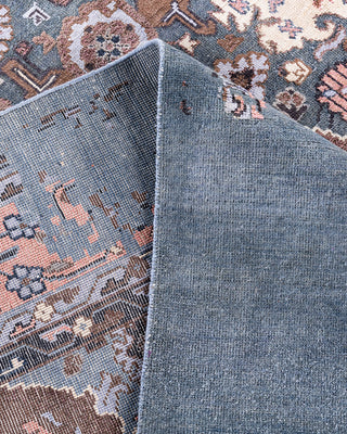 Traditional Ikat Hand Knotted Abstract Silk & Wool Blend Gray Area Rug 8' 10" x 12' 4"