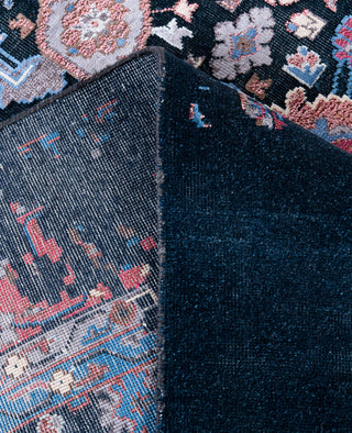 Traditional Abstarct Silk, Wool Hand Knotted Navy Area Rug 8' 10" x 12' 4"