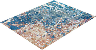 Contemporary Modern Hand Knotted Abstract Silk & Wool Blend Gray Area Rug 8' 1" x 10' 3"