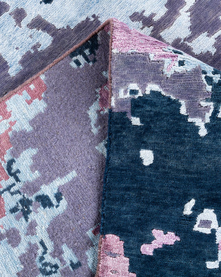 Contemporary Modern Hand Knotted Abstract Silk & Wool Blend Gray Area Rug 8' 10" x 12' 0"
