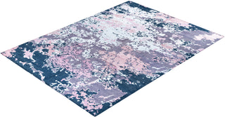 Contemporary Modern Hand Knotted Abstract Silk & Wool Blend Gray Area Rug 8' 10" x 12' 0"