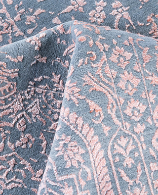 Traditional Abstarct Wool, Silk Hand Knotted Pink Area Rug 9' 1" x 12' 3"