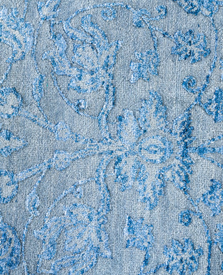 Traditional Floral Wool, Silk Hand Knotted Gray Area Rug 9' 1" x 12' 4"