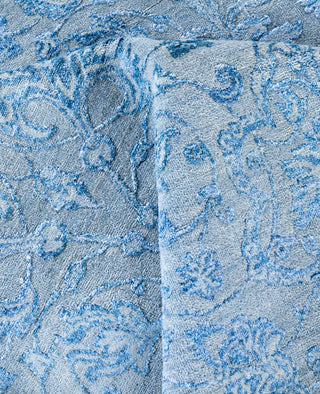 Traditional Floral Wool, Silk Hand Knotted Gray Area Rug 9' 1" x 12' 4"