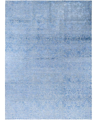 Traditional Floral Wool, Silk Hand Knotted Gray Area Rug 9' 1" x 12' 4"