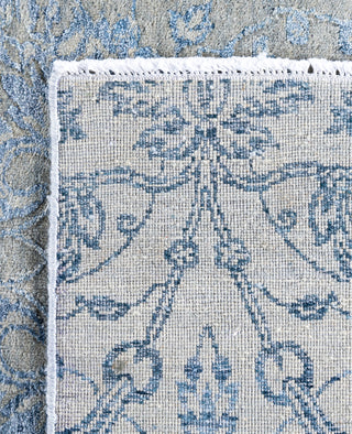 Traditional Abstarct Wool, Silk Hand Knotted Gray Area Rug 9' 1" x 12' 3"