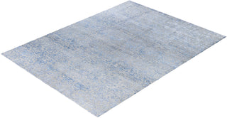 Traditional Abstarct Wool, Silk Hand Knotted Gray Area Rug 9' 1" x 12' 3"