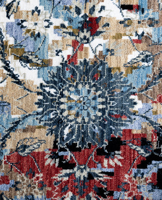 Traditional Abstarct Wool, Silk Hand Knotted Purple Area Rug 8' 0" x 10' 3"