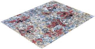 Traditional Abstarct Wool, Silk Hand Knotted Purple Area Rug 8' 0" x 10' 3"