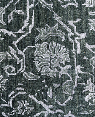 Traditional Abstarct Wool, Silk Hand Knotted Green Area Rug 9' 1" x 12' 4"